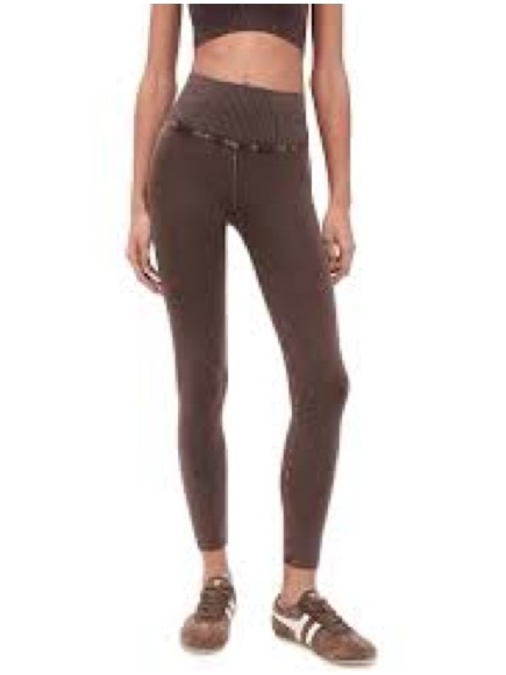 Free People Movement Brown High Rise Foldover Waist Leggings XL